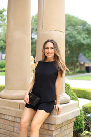FIRST CLASS ACT BLACK SCALLOP VEST