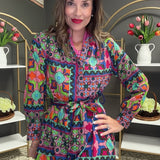 IVY JANE POPOVER PATCH PRINT DRESS