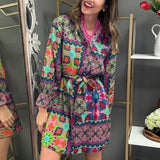 IVY JANE POPOVER PATCH PRINT DRESS