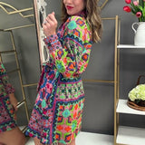 IVY JANE POPOVER PATCH PRINT DRESS