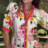 PARADISE LANE SHORT SLEEVE FLORAL TOP