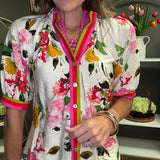 PARADISE LANE SHORT SLEEVE FLORAL TOP