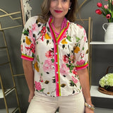 PARADISE LANE SHORT SLEEVE FLORAL TOP