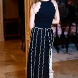 CENTER OF ATTENTION BLACK KNIT SKIRT SET