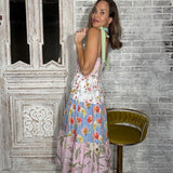 ONLINE EXCLUSIVE: COLOR ME FLORAL MIXED MEDIA DRESS