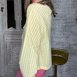 ONLINE EXCLUSIVE:  YELLOW SPRING CHARM STRIPE HENLEY TOP