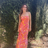 GILDED GARDEN STRAPLESS MAXI DRESS