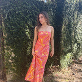 GILDED GARDEN STRAPLESS MAXI DRESS