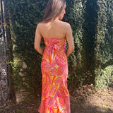 GILDED GARDEN STRAPLESS MAXI DRESS