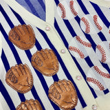 QUEEN OF SPARKLES:  ROYAL & WHITE STRIPE BASEBALL TANK VEST