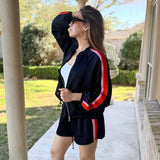 NAVY SPORTY SPICE TRACK SUIT JACKET
