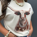 WINNERS ONLY RHINESTONE LONGHORN SHIRT