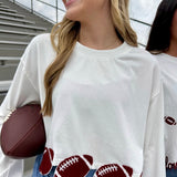 GAME FACE FOOTBALL PATCH CROPPED SWEATSHIRT