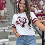 SIDELINE SCORE  MAROON SEQUIN TEE