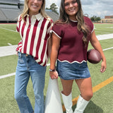 COLLEGE PRIDE GAME DAY SWEATER - MAROON OR ORANGE
