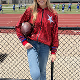 CHEERS TO SEQUINS FOOTBALL JACKET