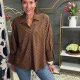 COMFORTABLE CHARM STRIPE BLOUSE
