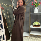 SPILL THE TEA COTTON MIDI DRESS