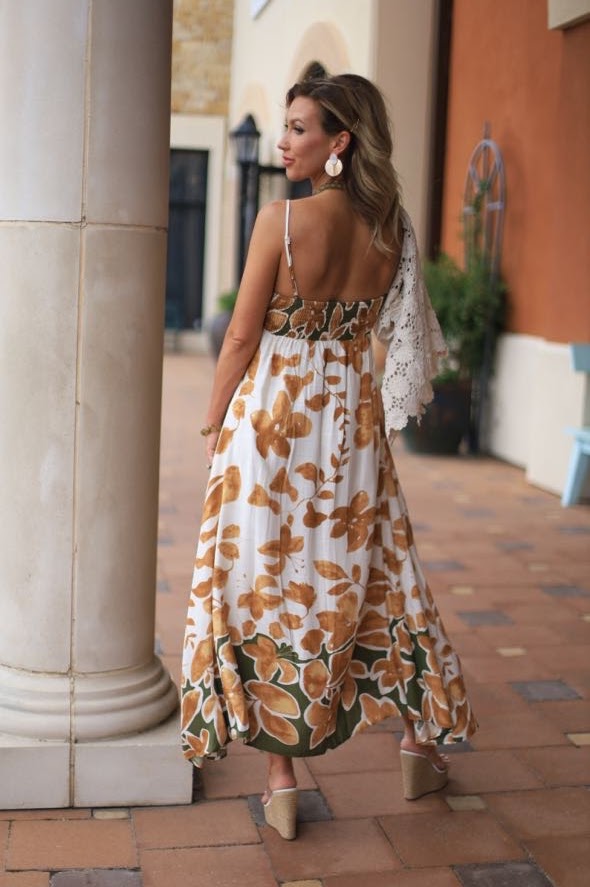 COSTA RICA CUTIE BORDER PRINT MAXI DRESS