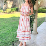 RESORT RADIANCE EMBROIDERED MIDI DRESS
