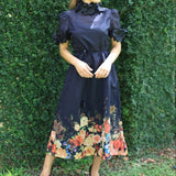 FEELING WHIMSICAL BLACK FLORAL DRESS