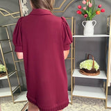 LEADING THE WAY PLEATED TRIM DRESS
