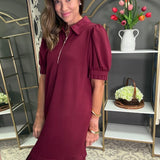 LEADING THE WAY PLEATED TRIM DRESS