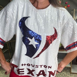 GAME DAY VIBES SEQUIN JERSEY - RED, WHITE OR BLUE