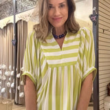 SUNNY SIDE LIME GREEN STRIPE TOP