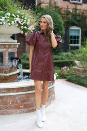 MODERN METROPOLIS VEGAN LEATHER DRESS
