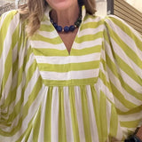 SUNNY SIDE LIME GREEN STRIPE TOP