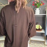 CALL AROUND TOWN CHOCOLATE BLOUSE