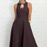 AUTUMN AURA BURGUNDY MIDI DRESS