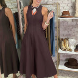 AUTUMN AURA BURGUNDY MIDI DRESS