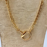 WESTERN CHARM HORSE BIT STATEMENT NECKLACE - GOLD OR SILVER