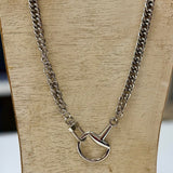 WESTERN CHARM HORSE BIT STATEMENT NECKLACE - GOLD OR SILVER