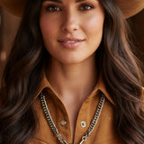 WESTERN CHARM HORSE BIT STATEMENT NECKLACE - GOLD OR SILVER