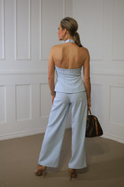 SET FOR VACAY BABY BLUE MATCHING PANT SET