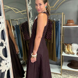 AUTUMN AURA BURGUNDY MIDI DRESS