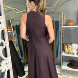 AUTUMN AURA BURGUNDY MIDI DRESS