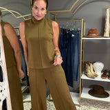 READY TO JET KNIT WIDE LEG PANTS