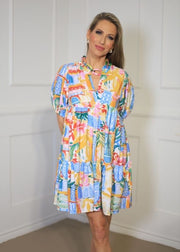 PACK A PUNCH FLORAL TIERED BABY DOLL DRESS