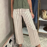 STRIPE A POSE OLIVE STRIPE PANTS