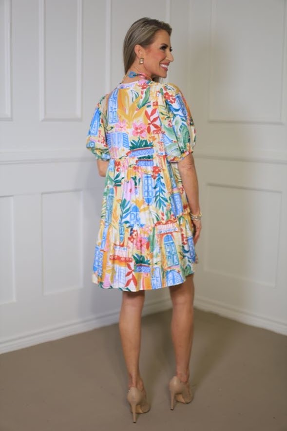 PACK A PUNCH FLORAL TIERED BABY DOLL DRESS