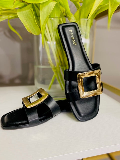 STARTING THE DAY BLACK METAL BUCKLE SLIDES