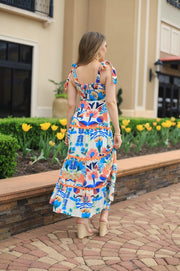 SUMMER ROMANCE FLORAL PRINTED SLEEVELESS DRESS