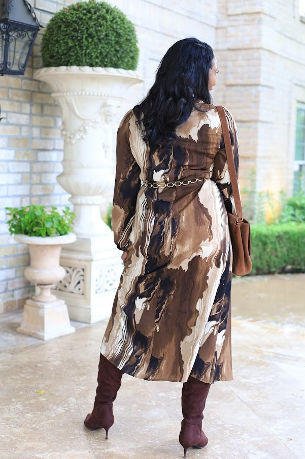 FADED PHOTOGRAPHS CHAIN BELT DRESS