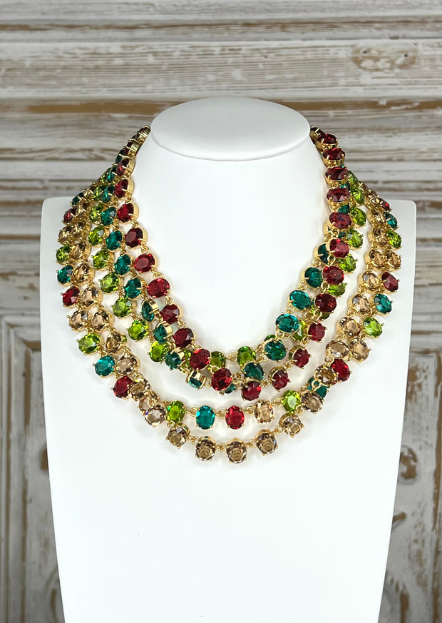 OH SO TRACIE MULTI COLOR CRYSTAL NECKLACE