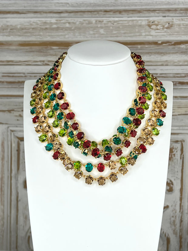 OH SO TRACIE CRYSTAL NECKLACE - PEACOCK