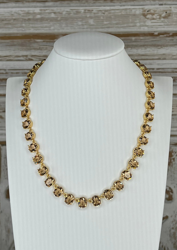 OH SO TRACIE CHAMPAGNE CRYSTAL NECKLACE